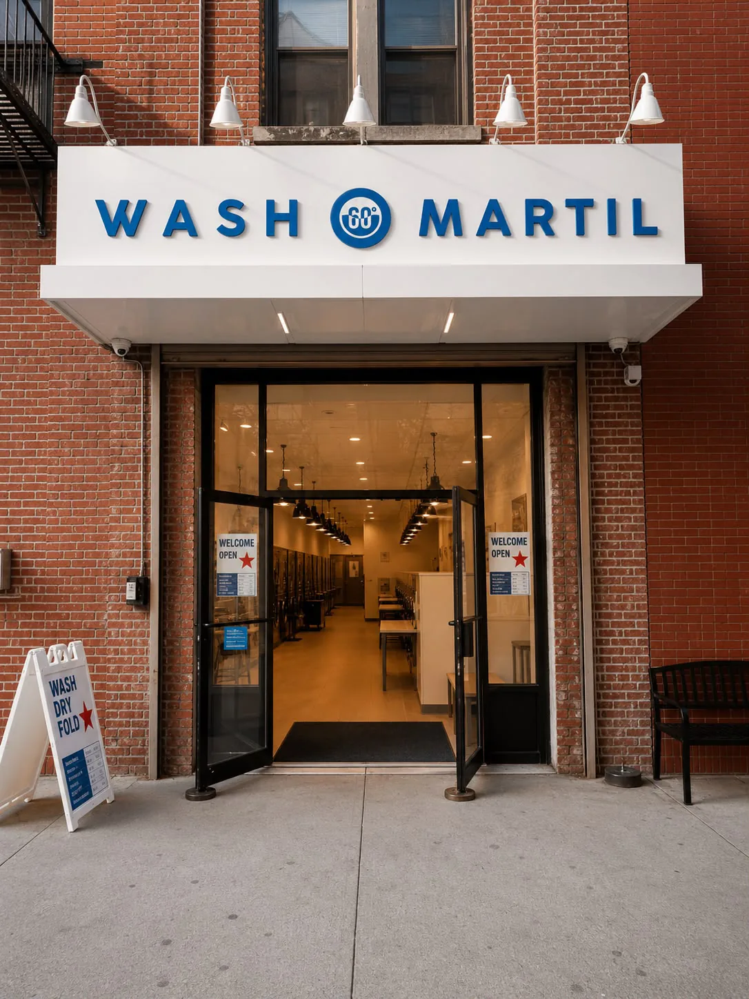Façade de la laverie Wash-O-Martil à Martil